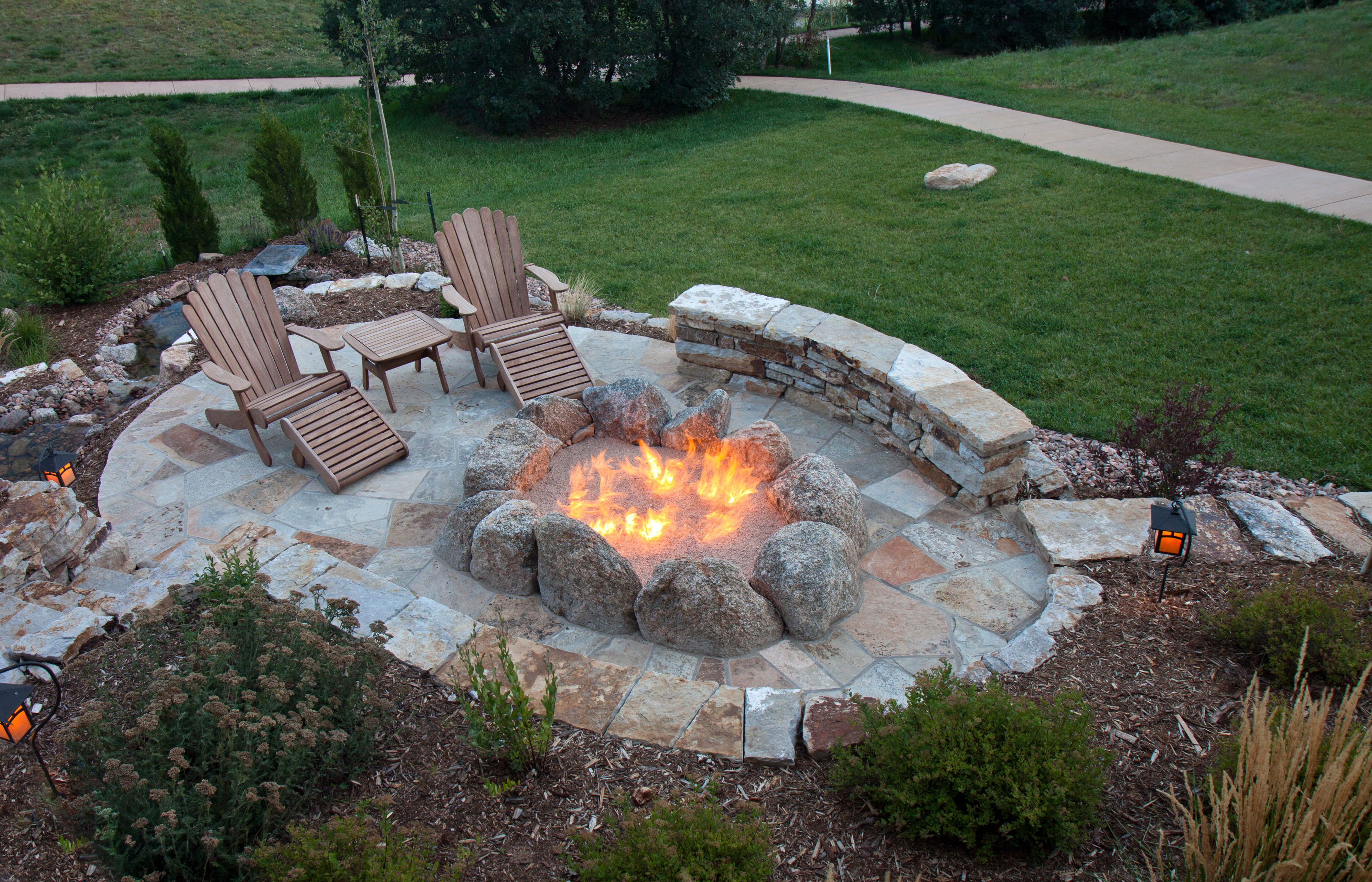 square fire pit ideas